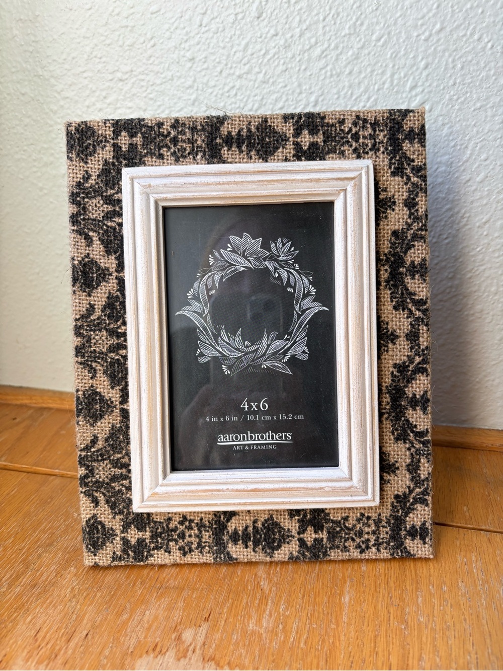 Burlap 4x6 Photo Frame in Black and Tan by aaronbrothers